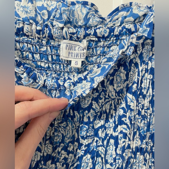 SOLD⚠️Tuckernuck Pink City Prints PCP Lolita dress in blue white floral small - Picture 4 of 5
